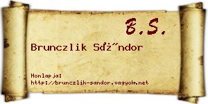 Brunczlik Sándor névjegykártya