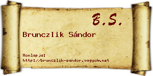 Brunczlik Sándor névjegykártya