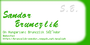 sandor brunczlik business card